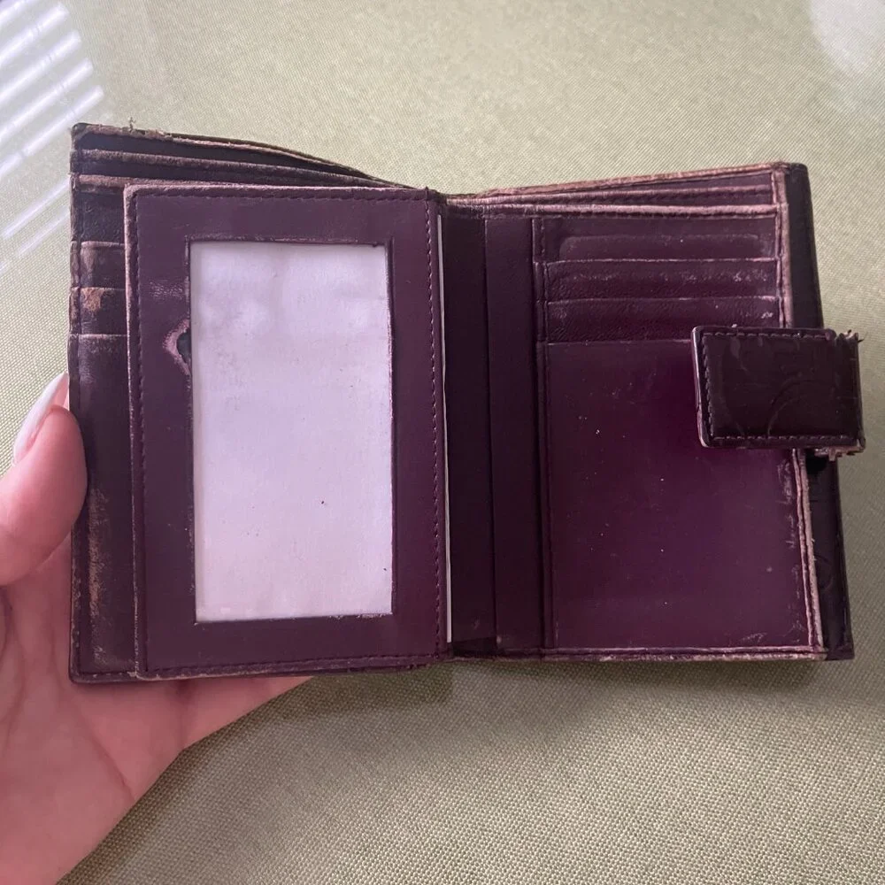 Christian Dior Patent Monogram Wallet (Bordeaux / Plum Tone)
